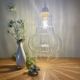 Suspension globe vintage en verre transparent