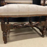 Pair of Louis XIII style molded wood armchairs