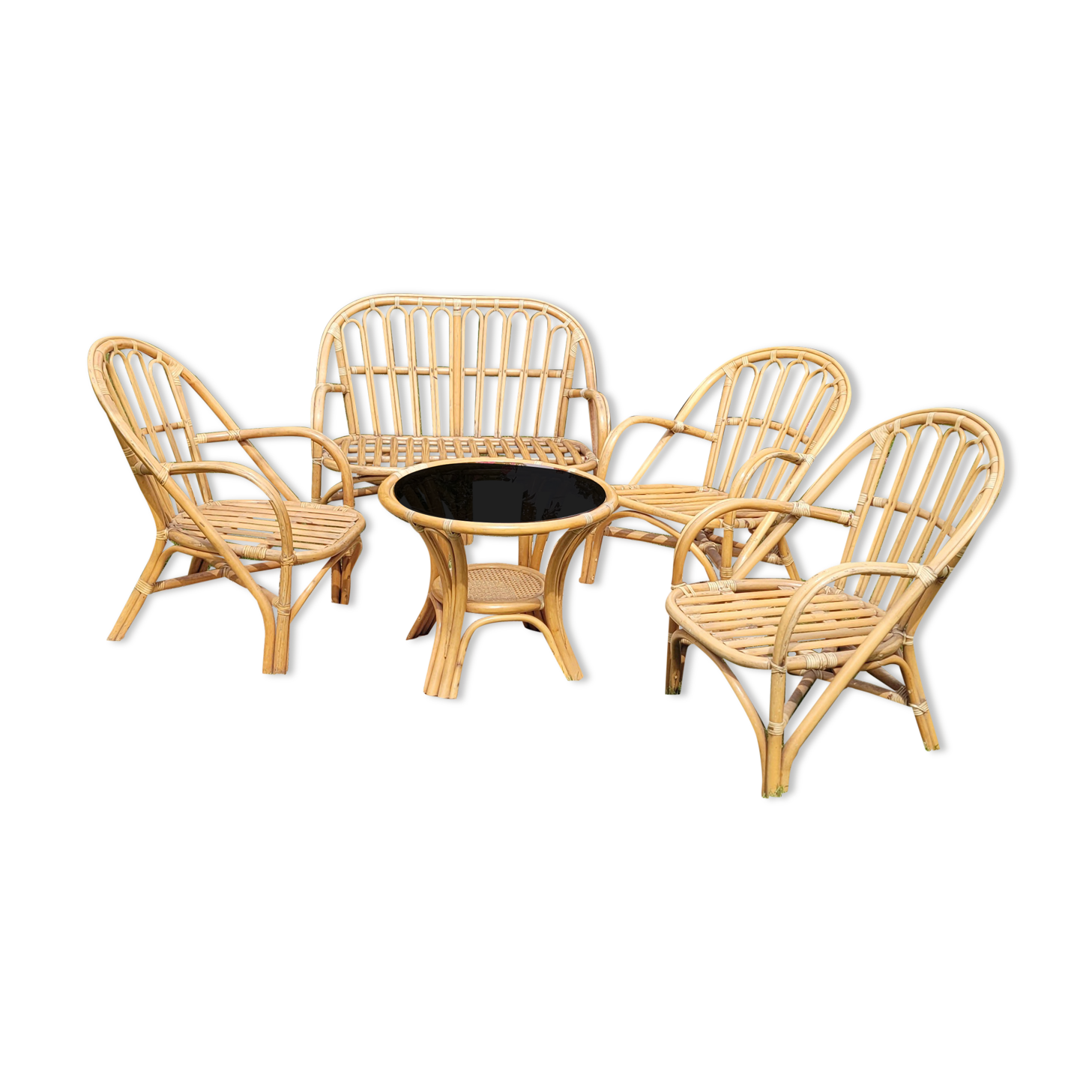 Vintage rattan garden furniture
