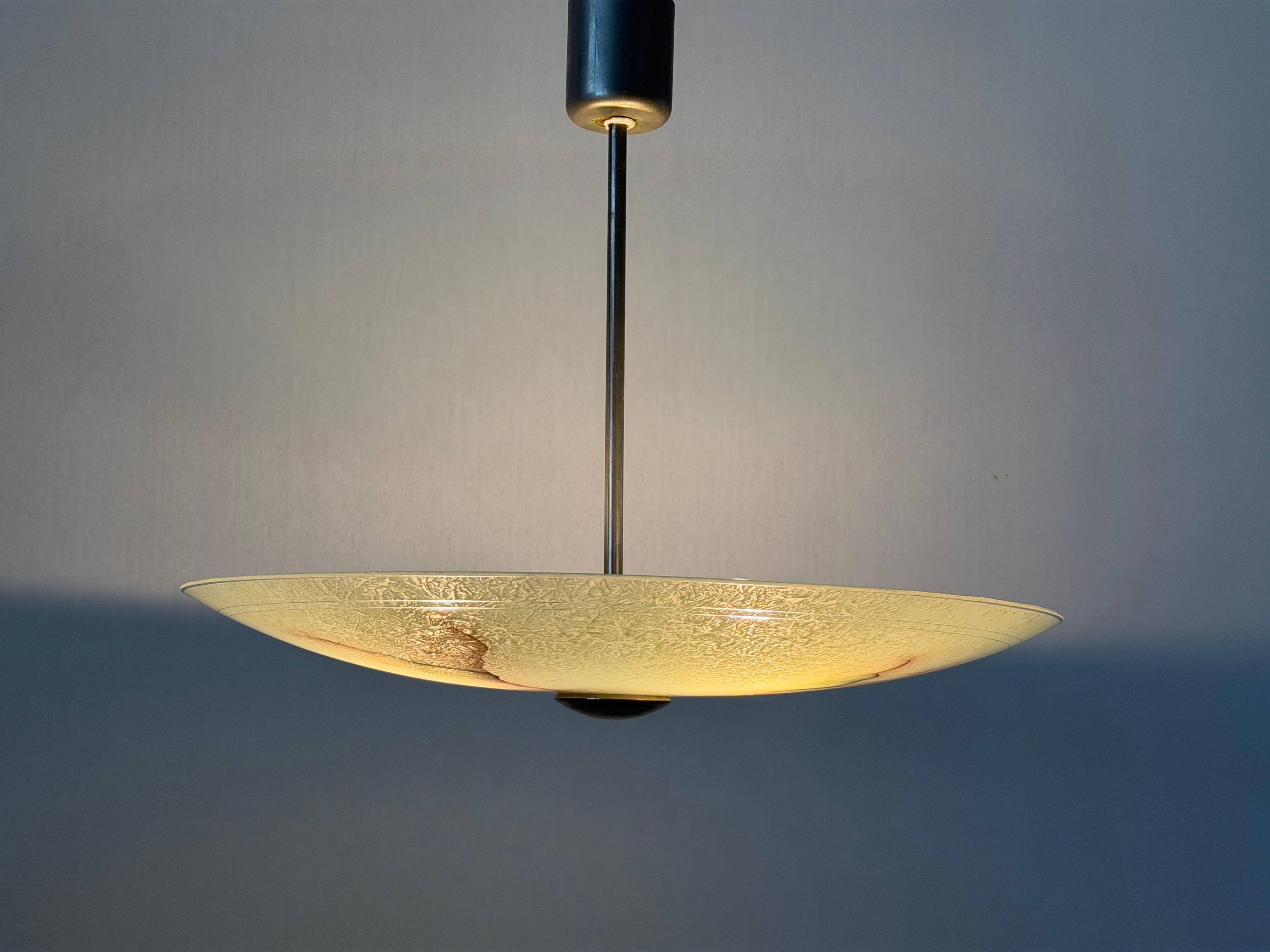 Art Deco ceiling light in green glass, 1940s, Germany