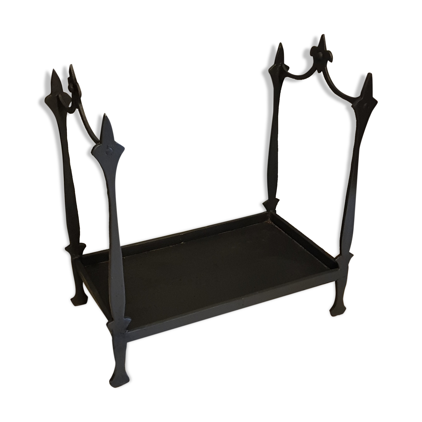 Ancien porte buche forgé à fleur de lys 19 ème ,