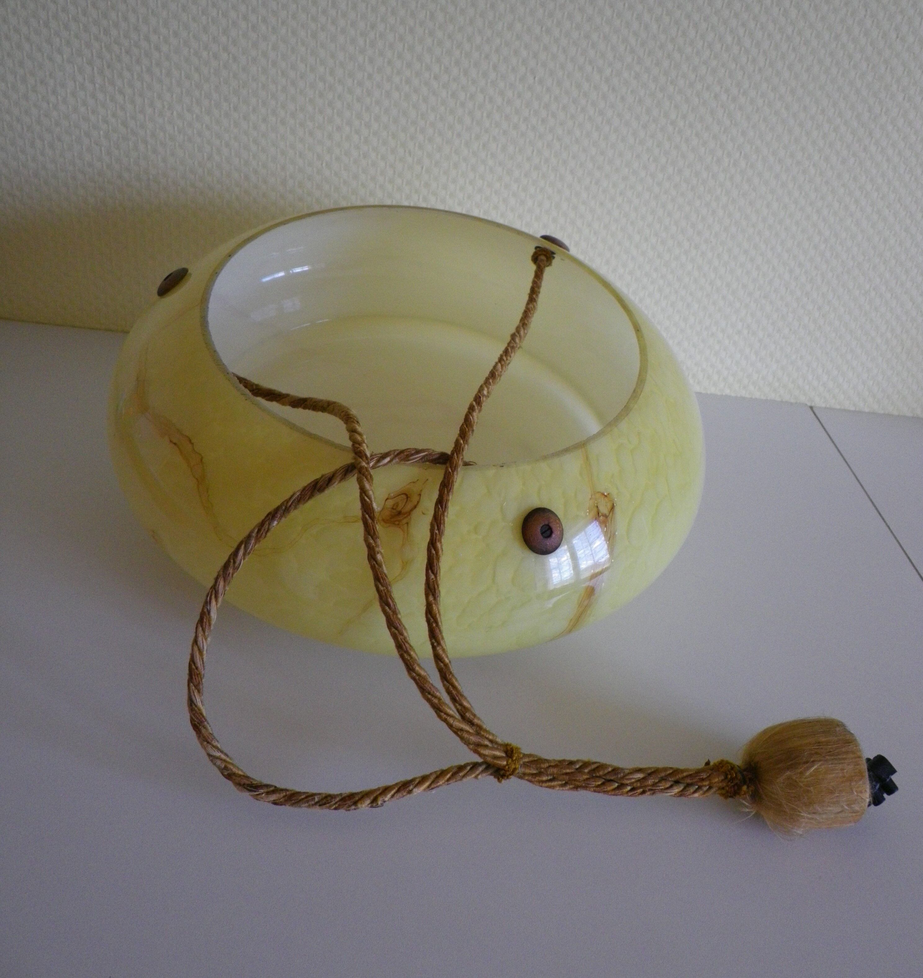 Hanging lamp in opaline, France, year 1950/1955