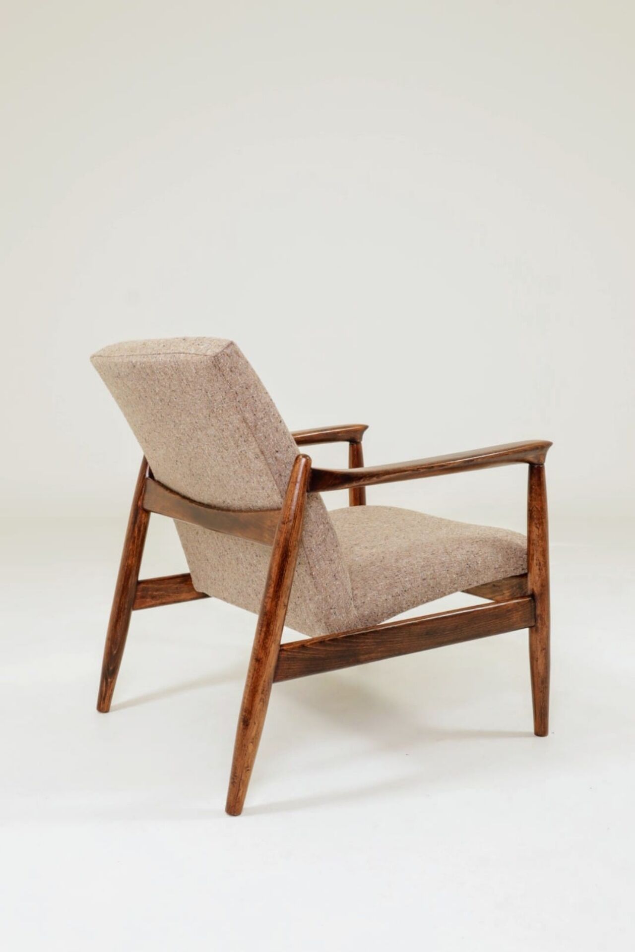 Vintage Armchair by Edmund Homa GFM 64, Tweed Upholstery, Poland, 1960