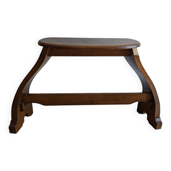 Ancien banc d’orgue d’église de style Art nouveau en chêne massif