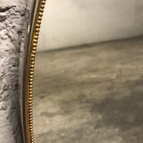 Gold brass oval mirror with vintage beaded décor 37x59cm