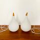 Set of 2 Swedish Opaline Pendant Lamps by Uno and Östen Kristiansson for Lu