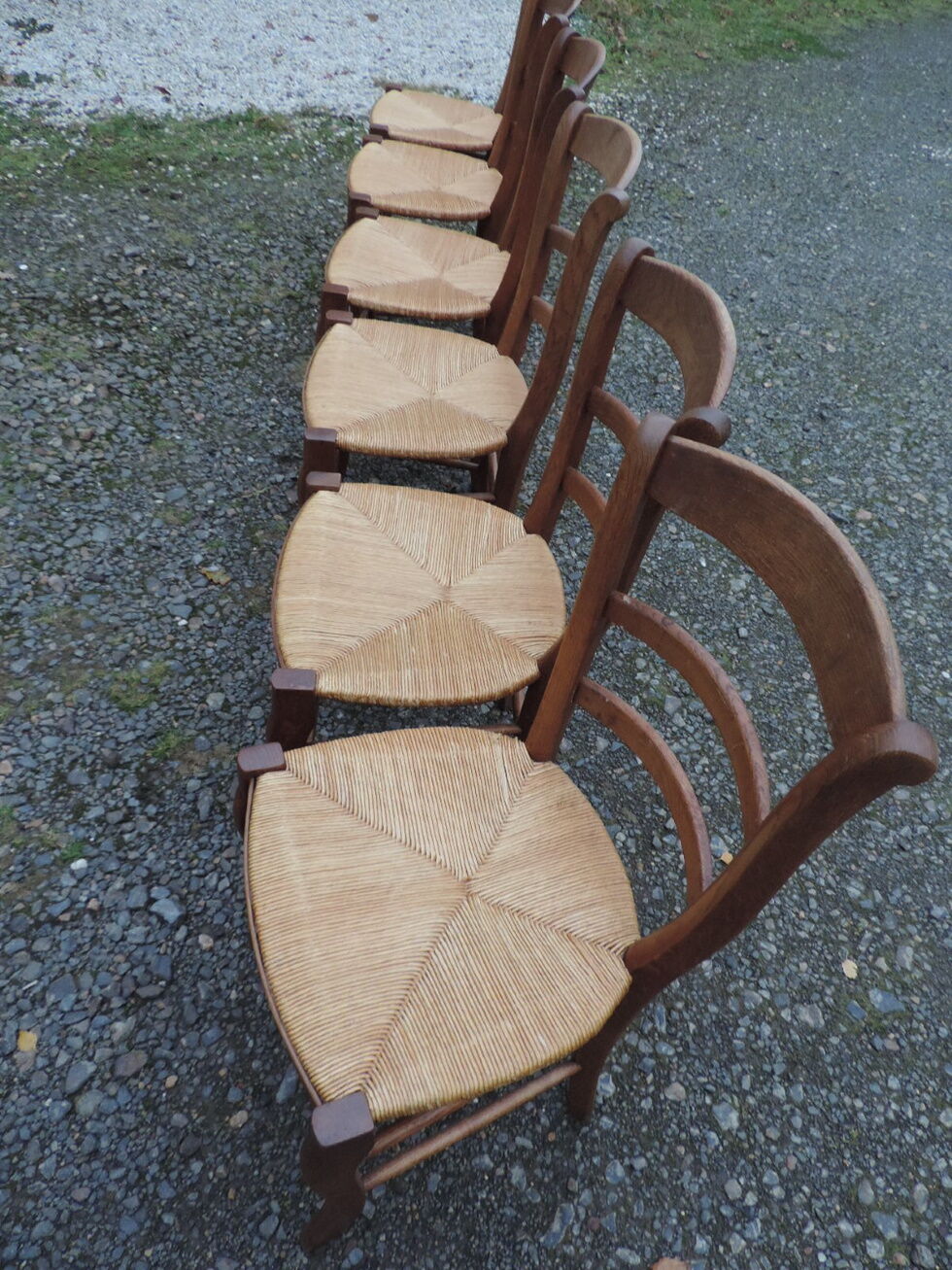 Set of six 1970 oak chairs
