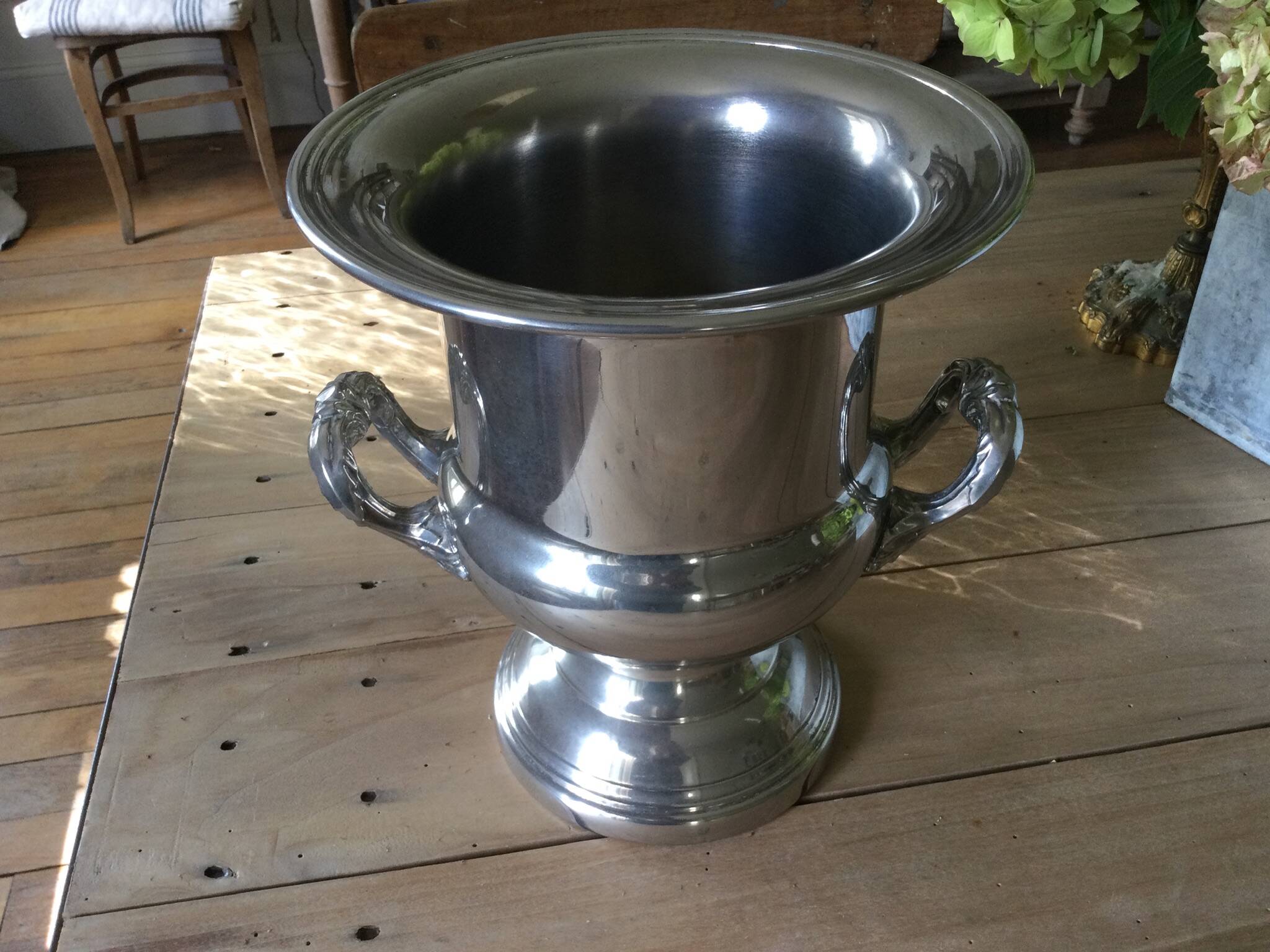 Seau à champagne métal argenté