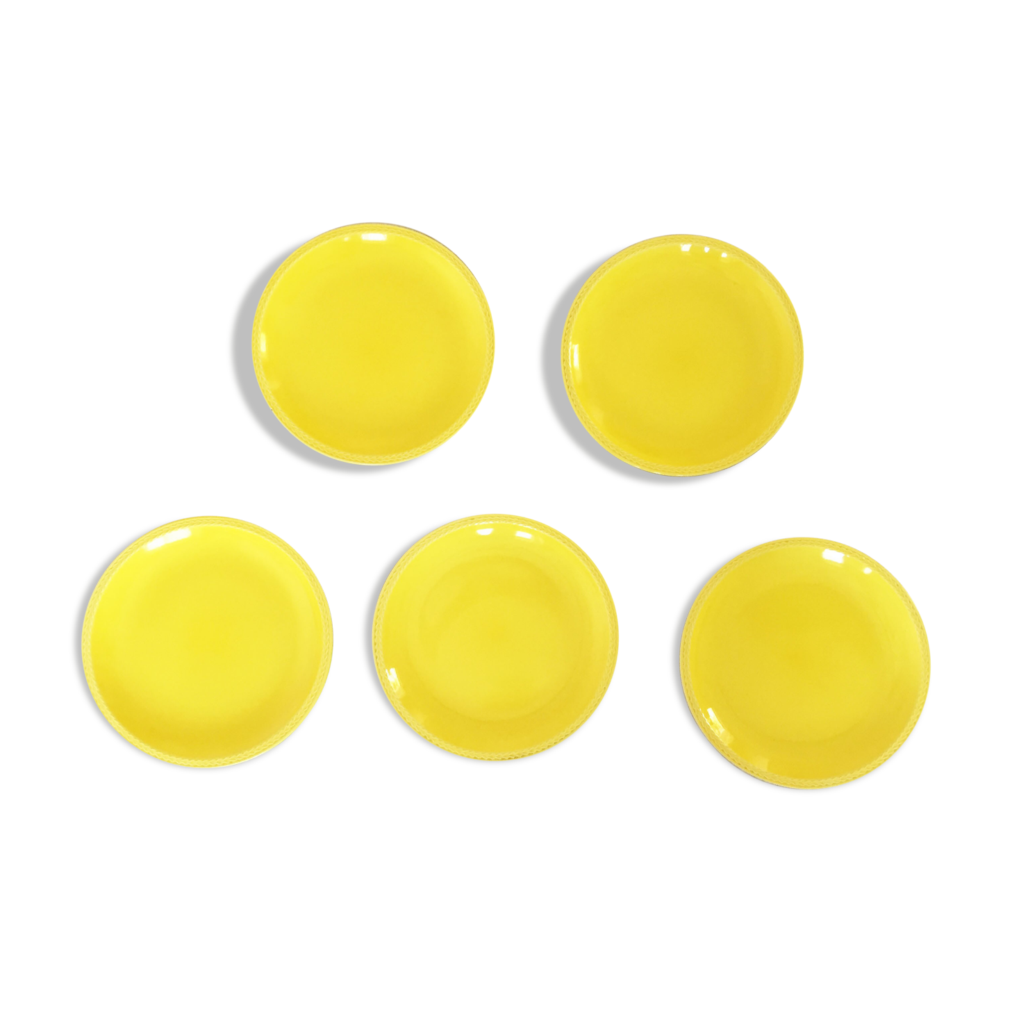 Set of 5 plates salins france yellow