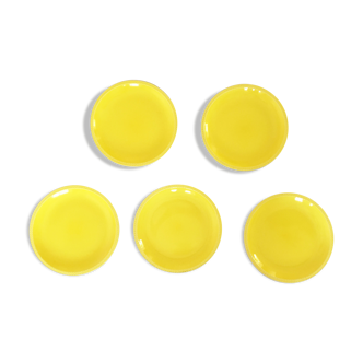Set of 5 plates salins france yellow