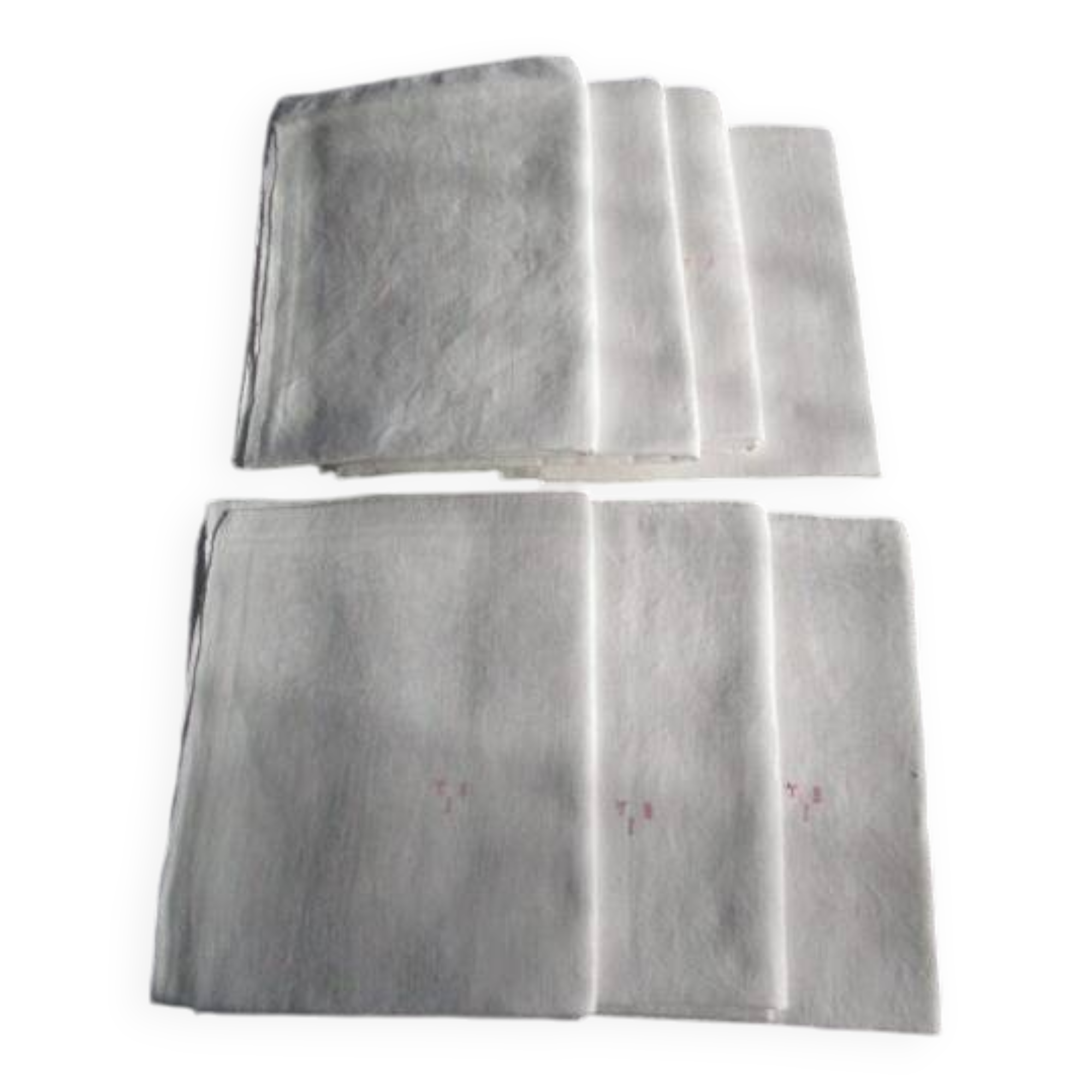 7 large antique damask napkins