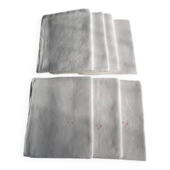 7 large antique damask napkins