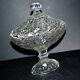 Baccarat oval crystal compote dish with diamonds and pearls, 1850