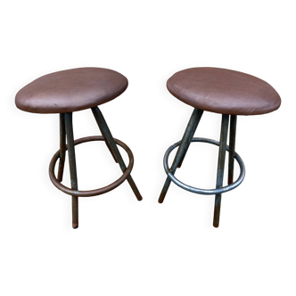 duo de tabourets industriel