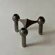 Stoff Nagel designer candle holder in genuine chrome-plated metal, Denmark 1970