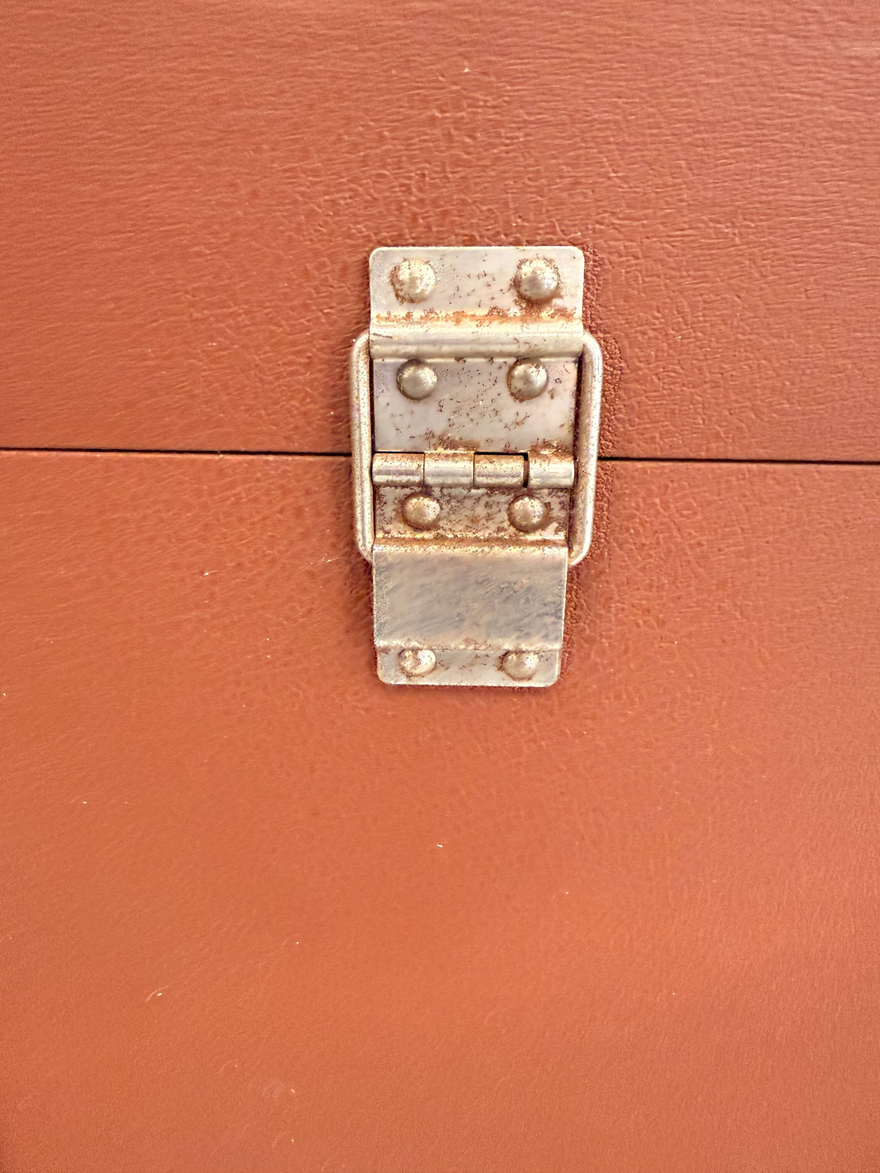 Vintage wooden and metal travel trunk
