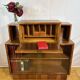 Art Deco Vintage 1930s Burr Walnut Bureau Display Cabinet Fall Front