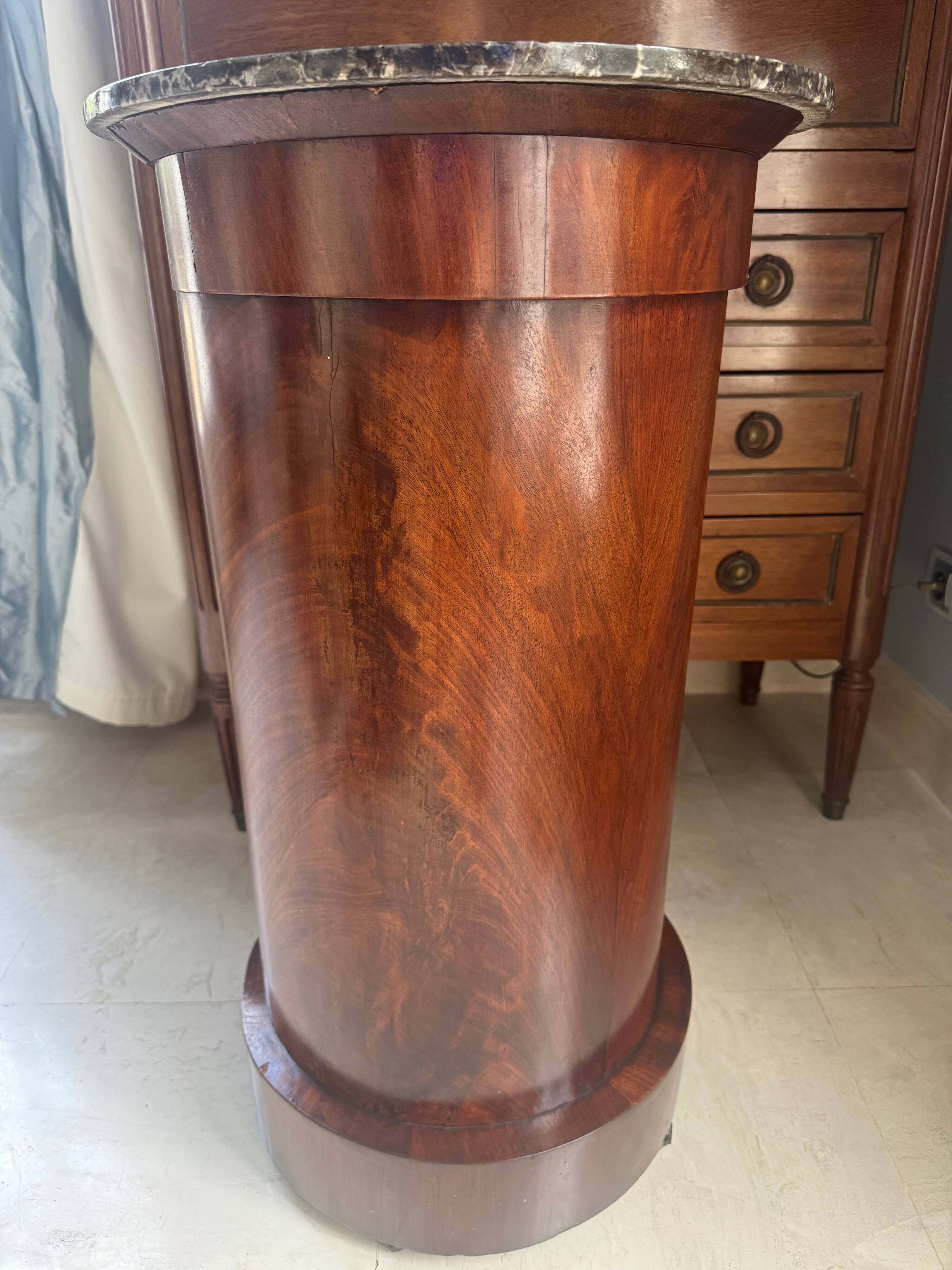 Somno Epoque Empire - Beautiful flamed mahogany - Original grey Sainte-Anne marble