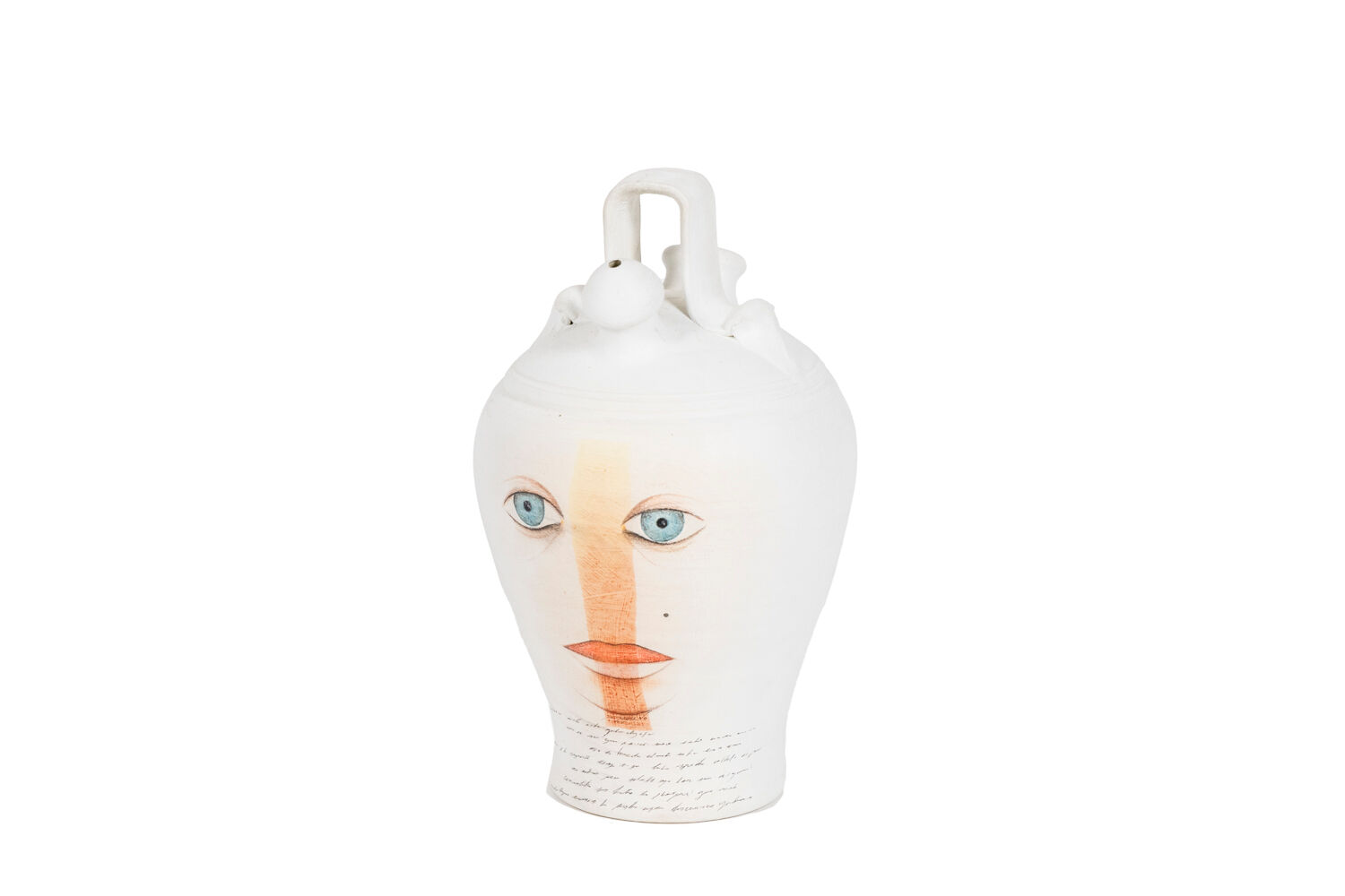 Painted terracotta vase, contemporary work