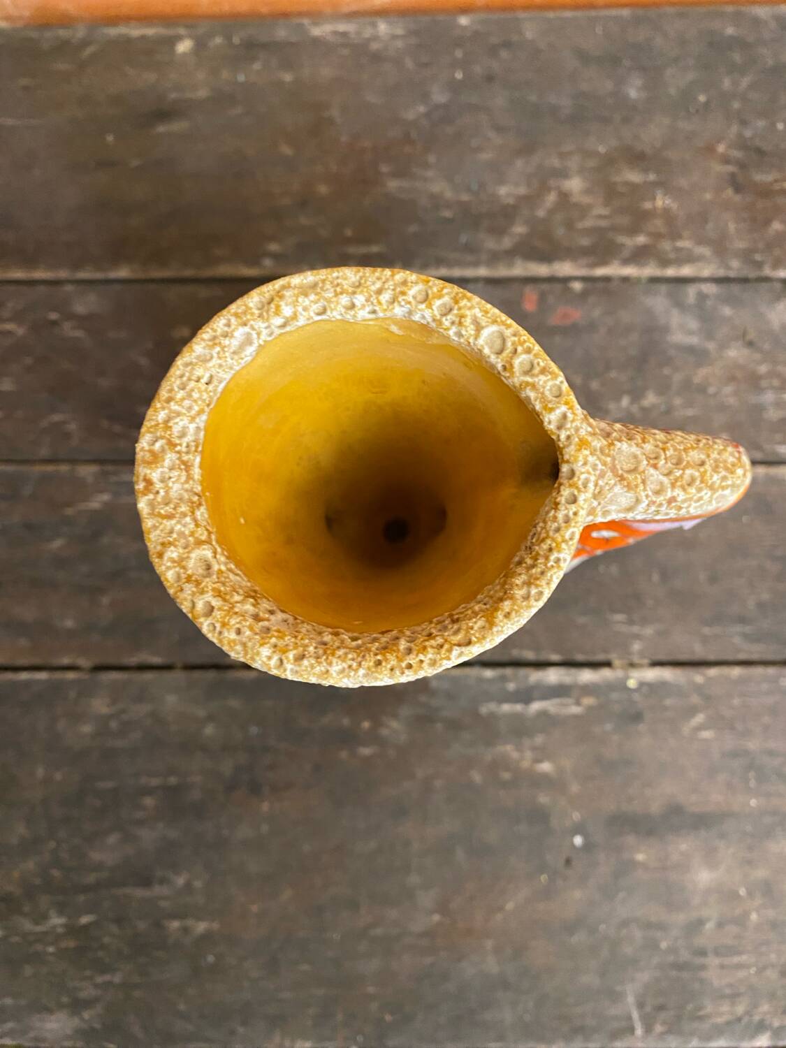 Vase ancien vallauris fat lava céramique écumes jaune & orange vintage