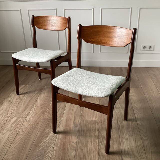 Pair of teak chairs by Erik Buck