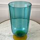 Two-tone blue and amber vase 70s