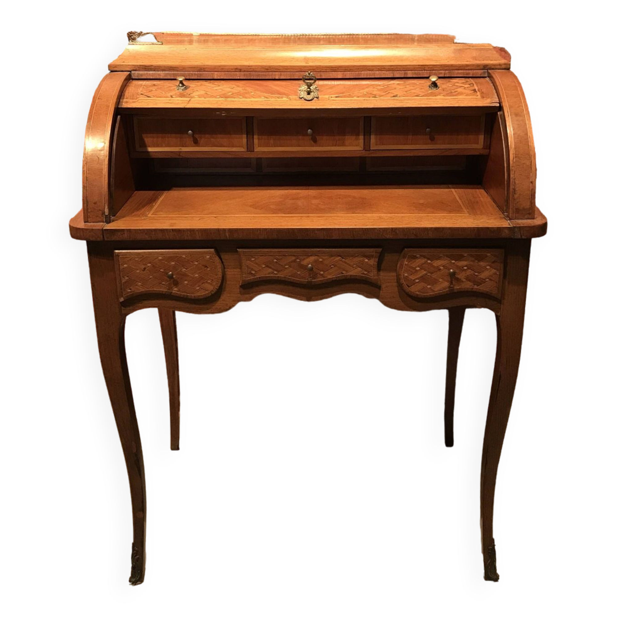 Wooden cylinder secretary