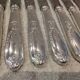 12 silver-plated metal table knives by the silversmith Ravinet Denfert, Empire style, model 81.