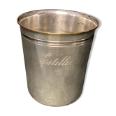 Old timpani silver metal engraved early twentieth century