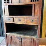 Chinese vessel cabinet 19th century in elm wood