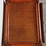 Rattan drawer table, bamboo and braided wicker