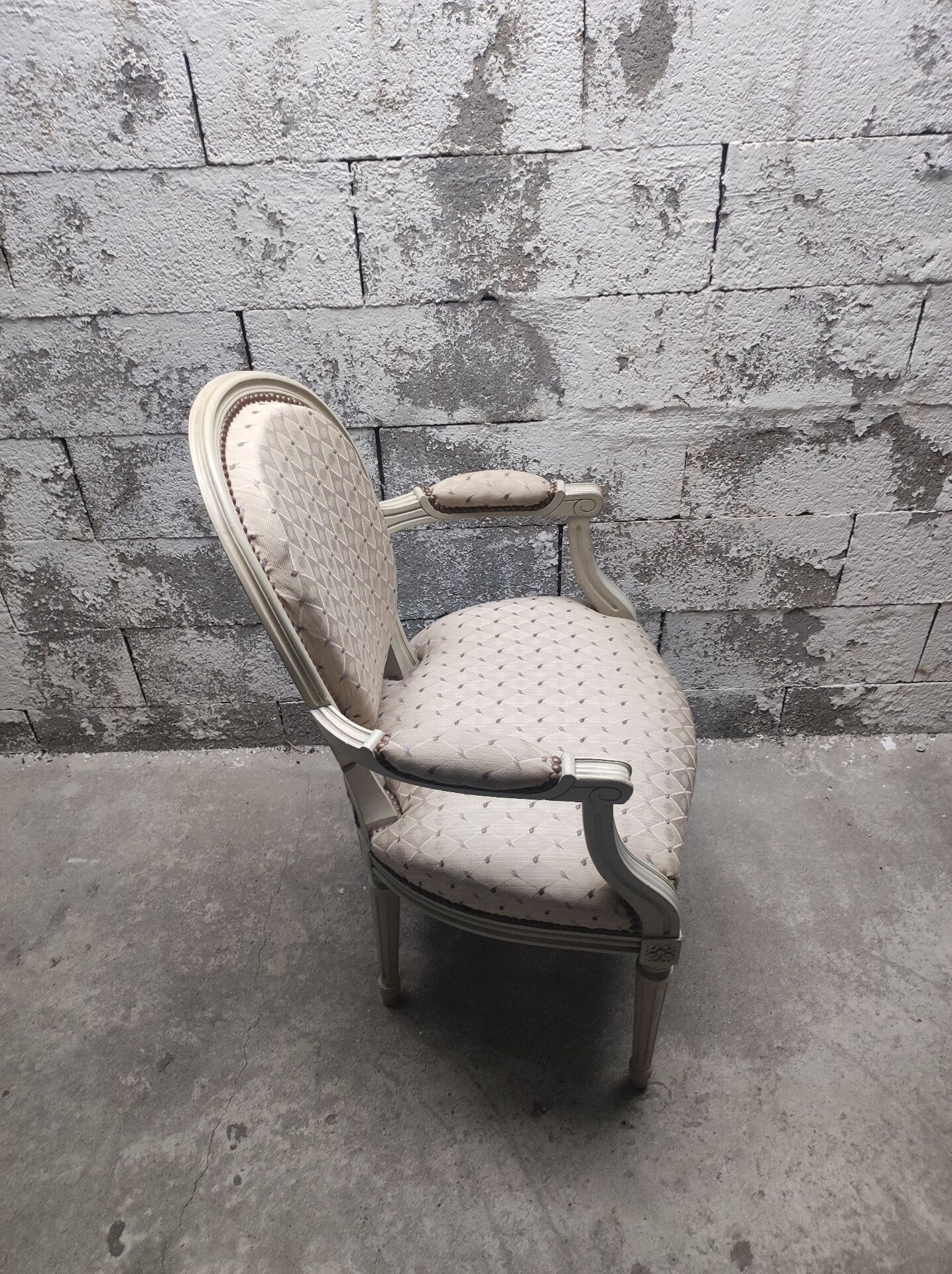 Lot de 2 fauteuils médaillon style Louis XVI