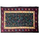 Oltenian floral beautiful rug, large size for a livingroom, handmade in wool in Romania