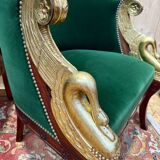 Empire salon complete with mahogany sofa and chairs featuring golden swan heads.