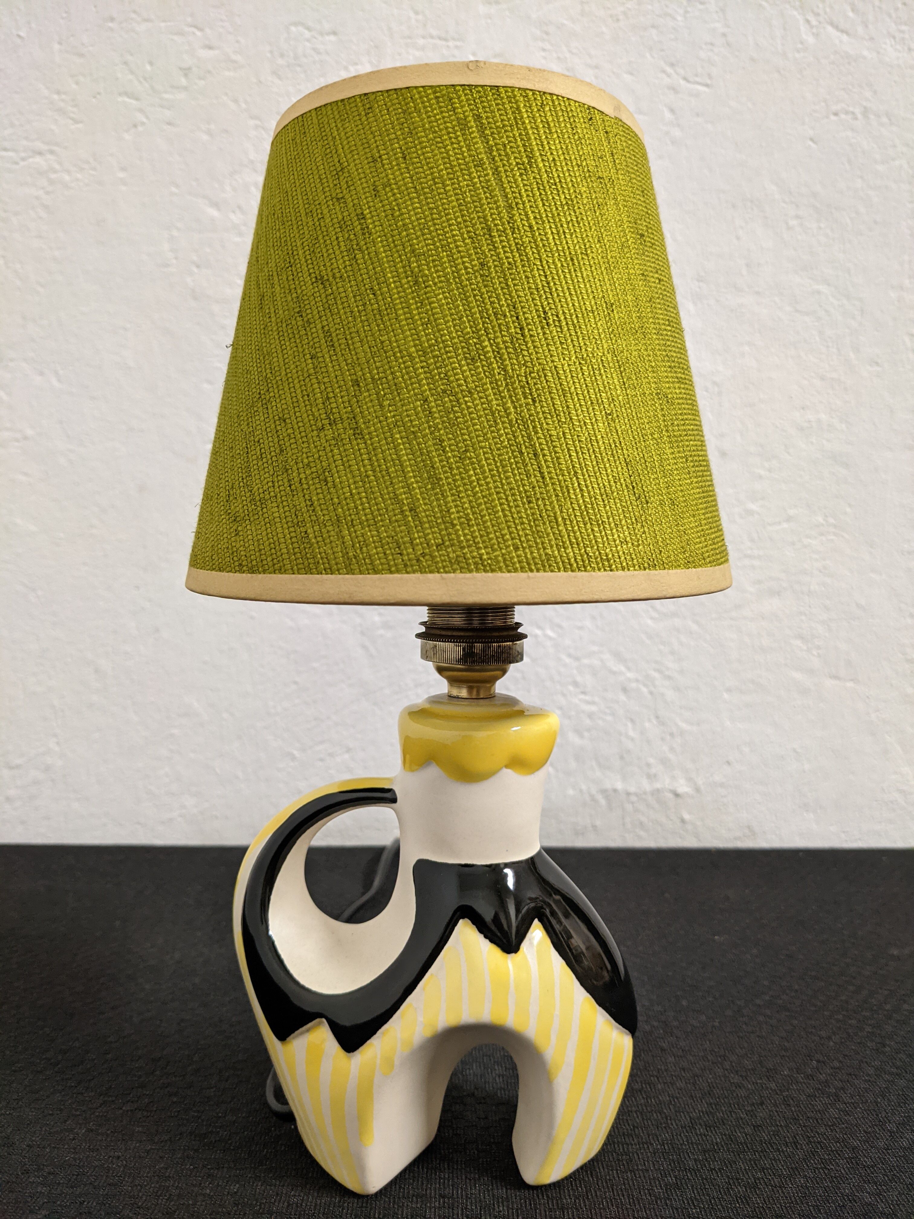 Earthenware bedside lamp from the 50s/60s