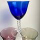 Set 6 colored wine glasses and worked feet 70s