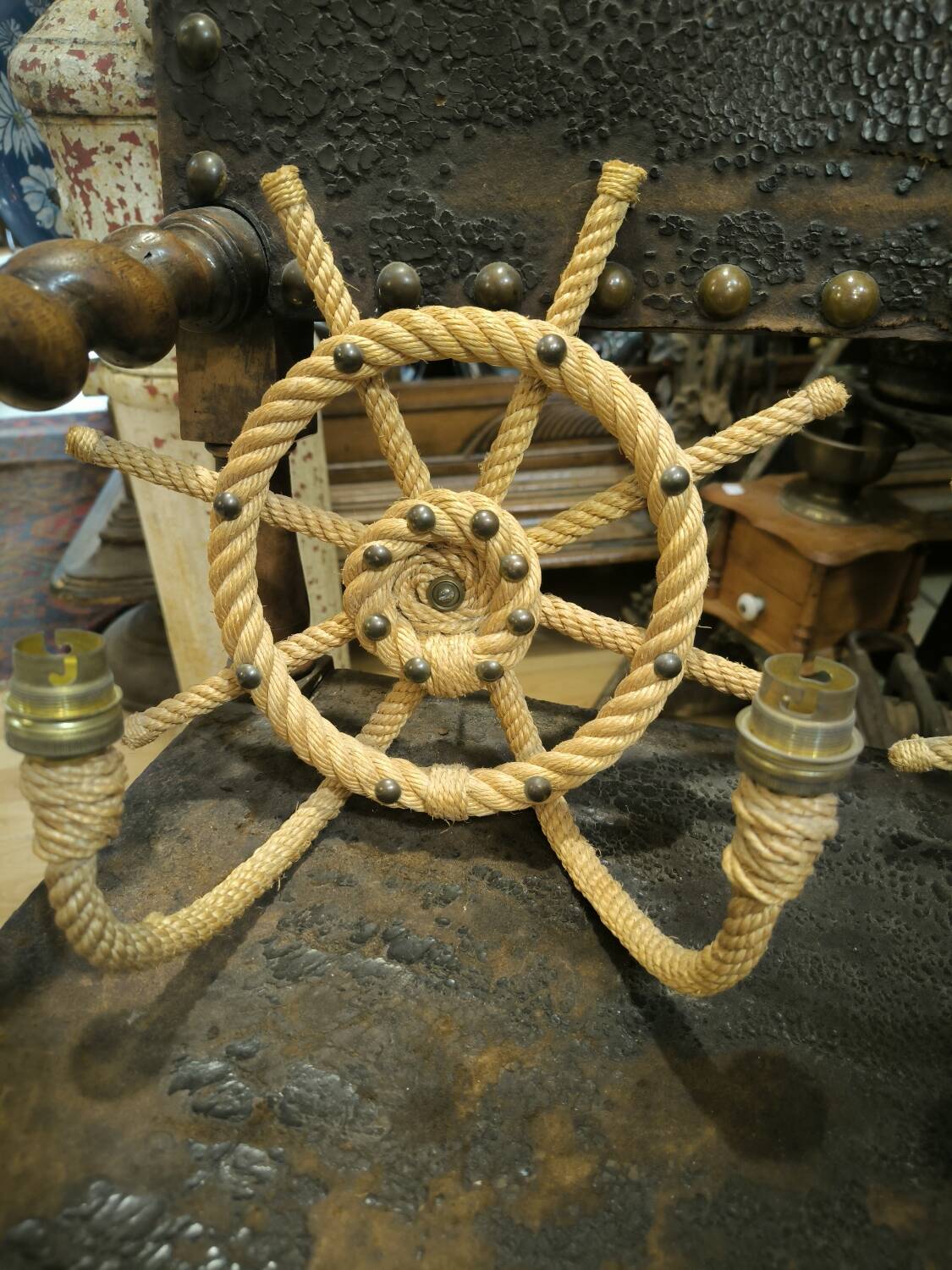 Pair of rope wall sconces