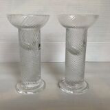 Pair of twisted crystal candlesticks