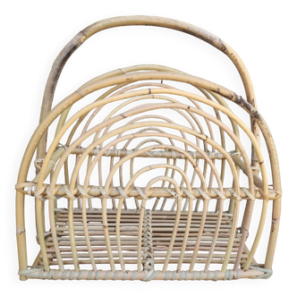 Rattan magazine holder