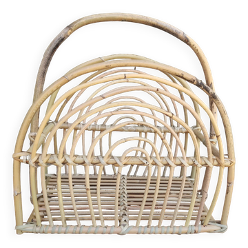 Rattan magazine holder