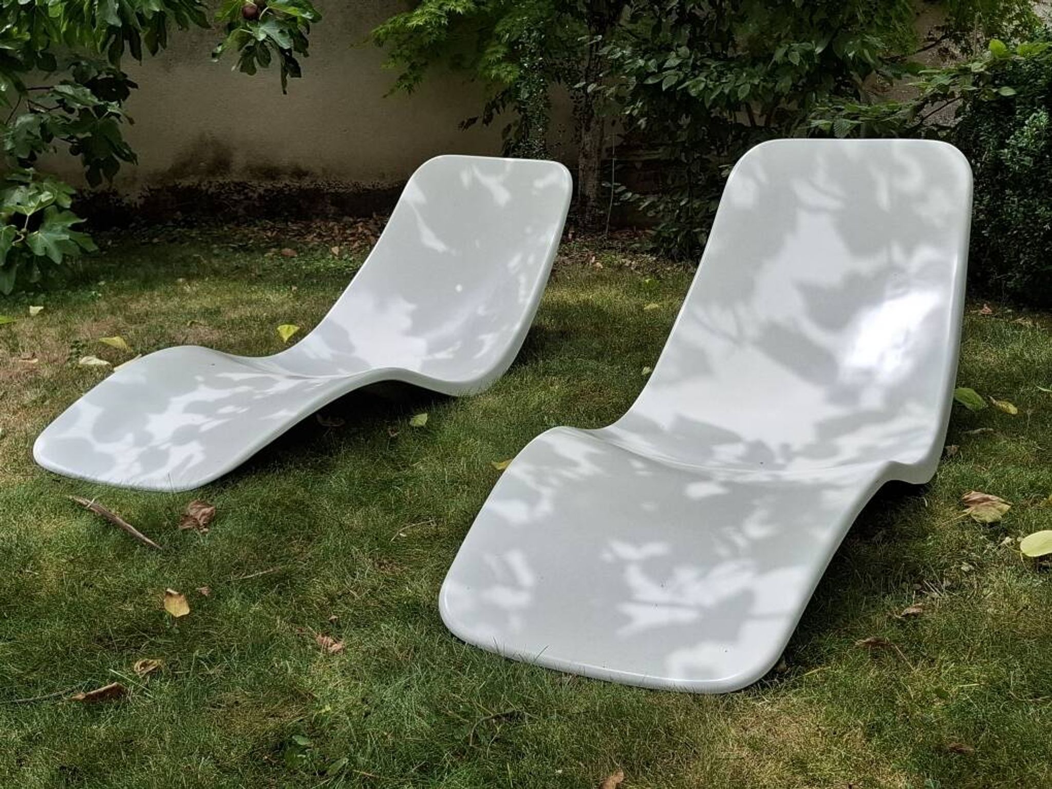 Pair of Zublena deckchairs