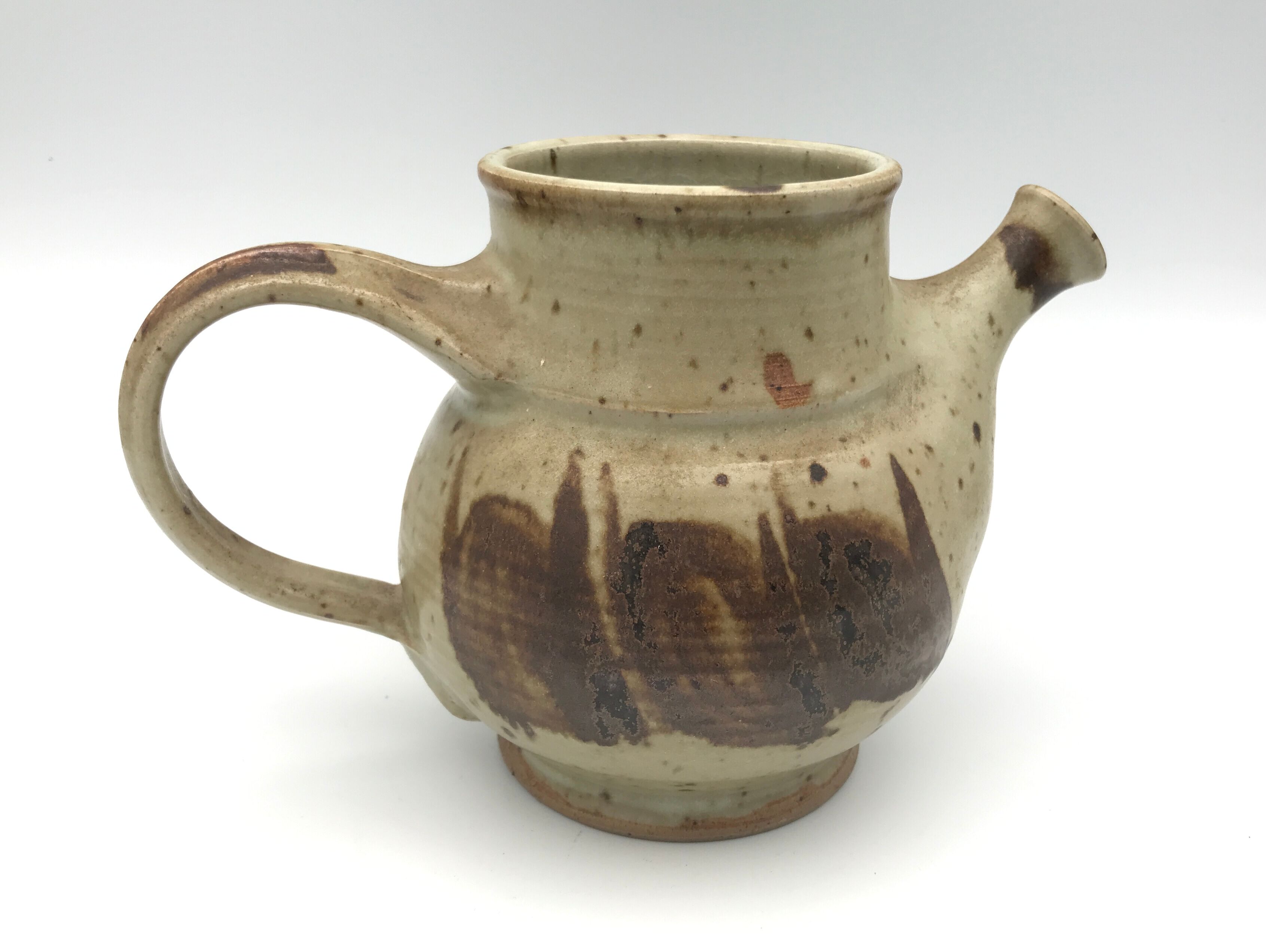 Pichet, porcelain stoneware pitcher, artistic decor, blanot pottery, signed and numbered
