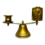 Church brass candle holder with matchbox