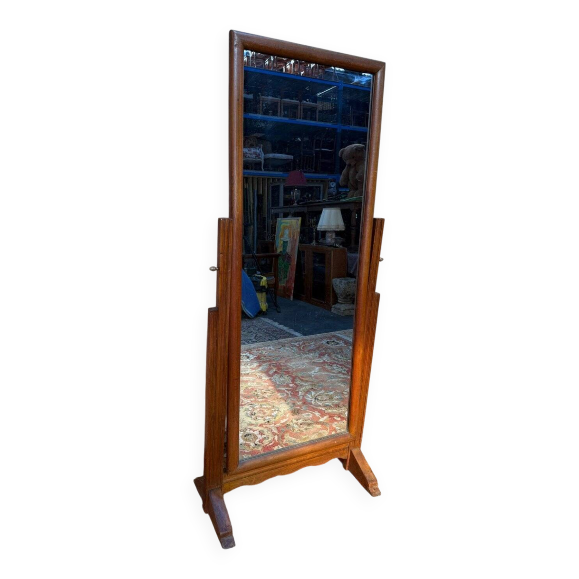 Psyché pivotante époque Art Déco – Chêne massif – Années 1930