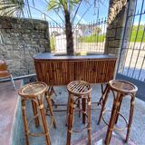 Vintage rattan bar around 1960