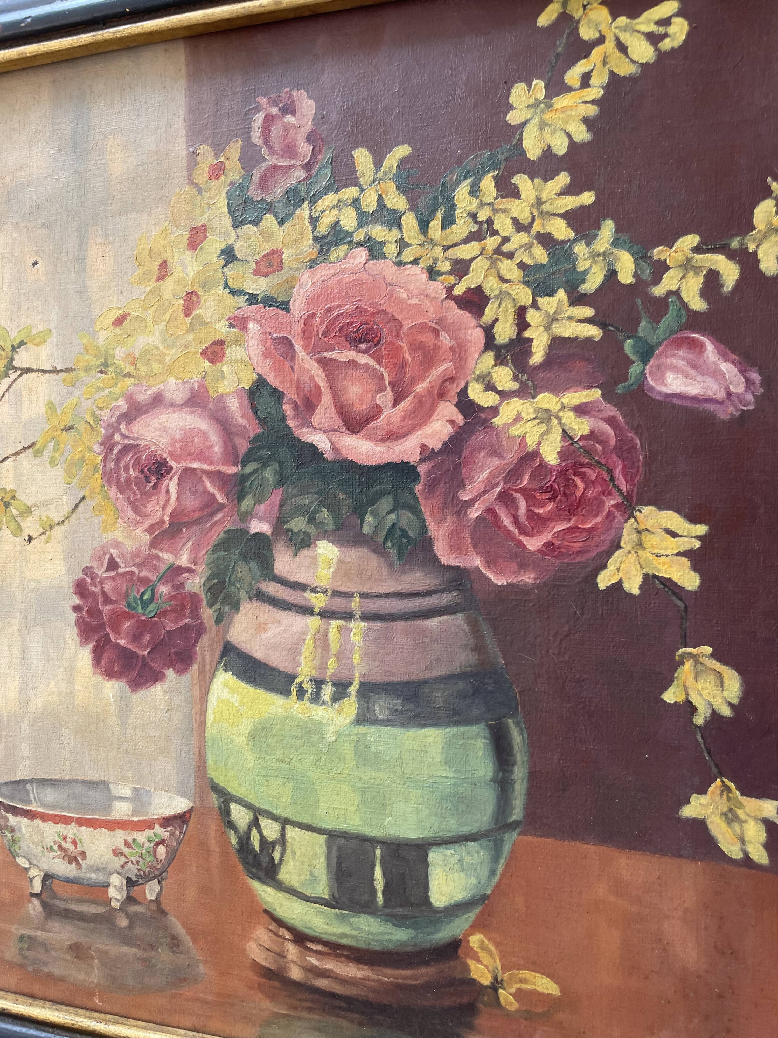 Oil painting flowers 1900