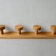 Solid pine wall-mounted coat rack with 4 hooks