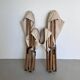 Chaises de jardin vintage en bois et toile blanche