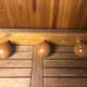 Old Wall Coat Rack x3 Vintage Wood #A416