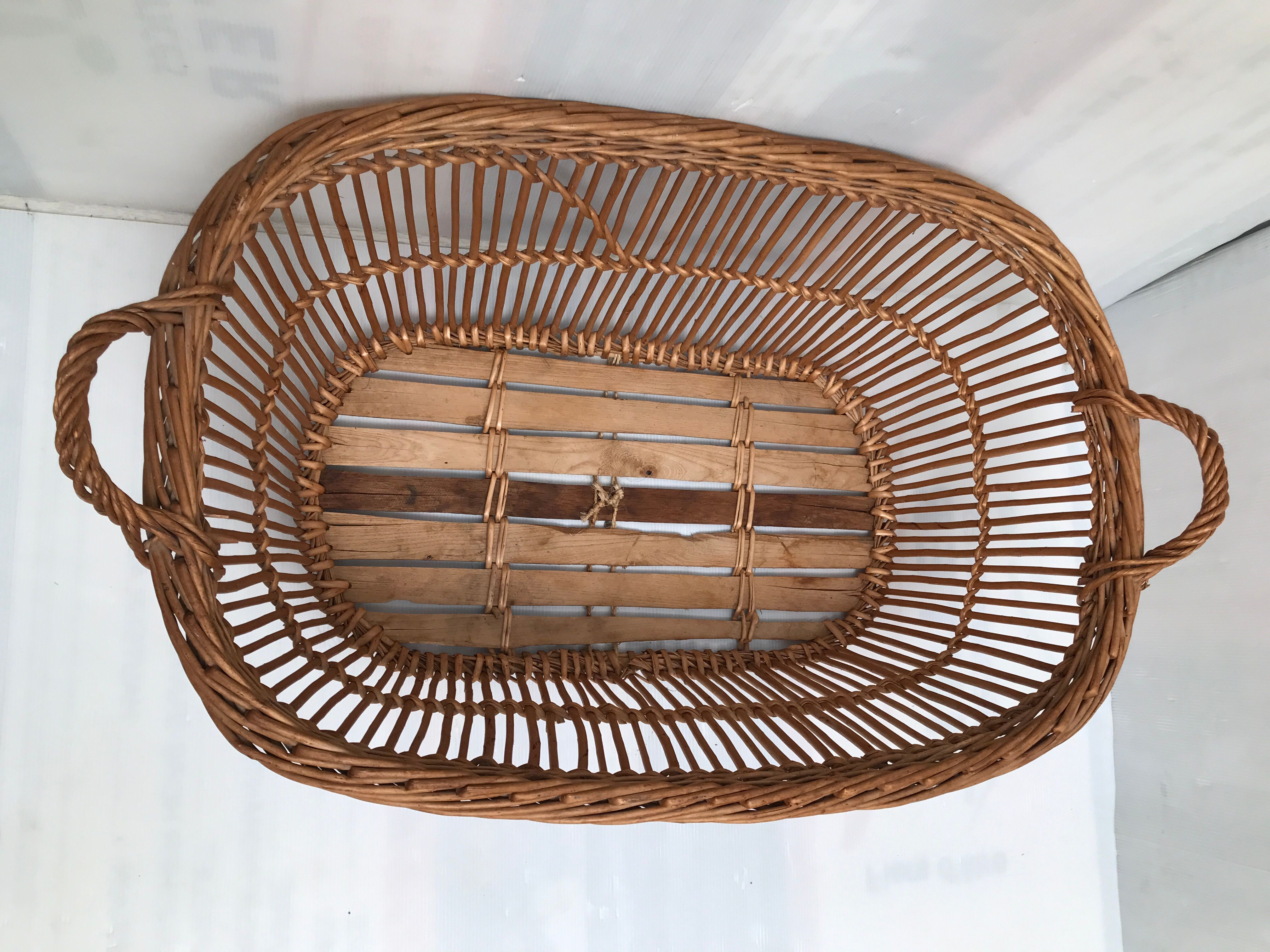 Old oval wicker basket